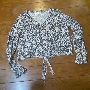 Cloth & Stone Lepard Button Down Shirt